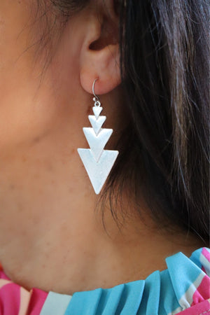 TARA’S TRIANGLE EARRINGS – SILVER