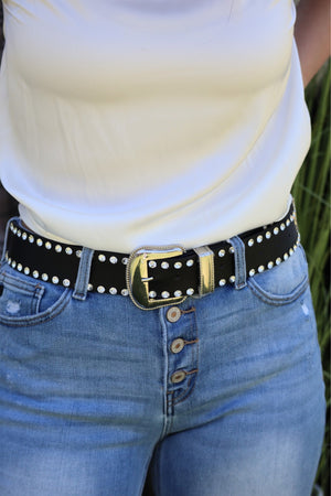 GIA'S GLITZY BELT - BLACK