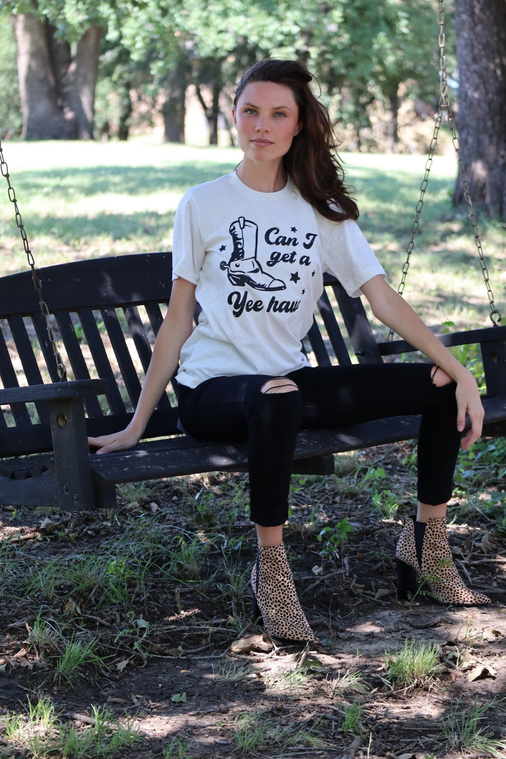 YOLANDA'S YEE HAW TEE - WHITE