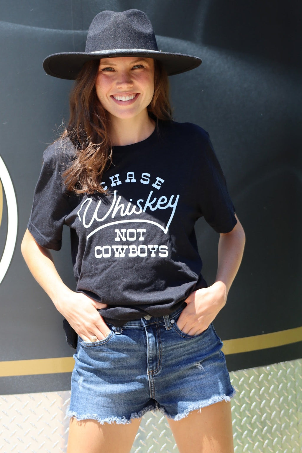 CHARITA'S CHASE WHISKEY TEE - BLACK