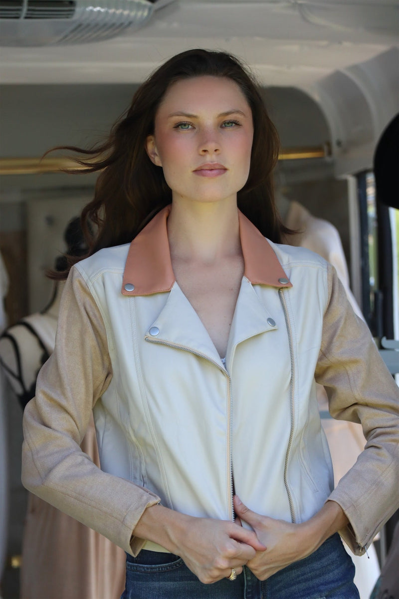 BETTY'S BOUJEE BIKER JACKET - NEUTRAL