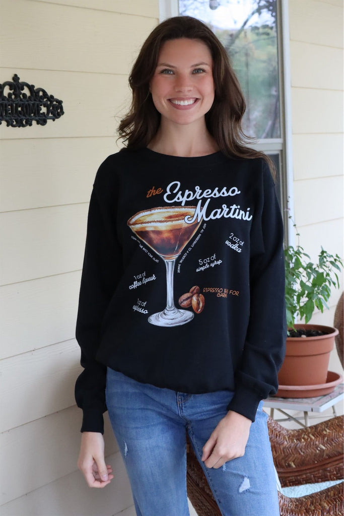 ELSA'S ESPRESSO MARTINI CREW NECK - BLACK