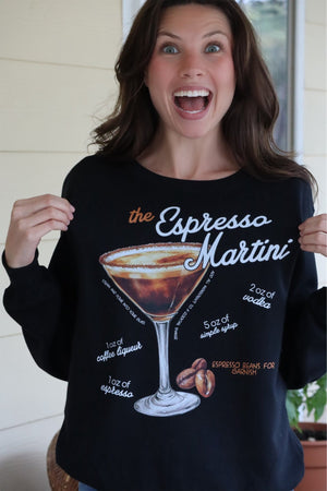 ELSA'S ESPRESSO MARTINI CREW NECK - BLACK