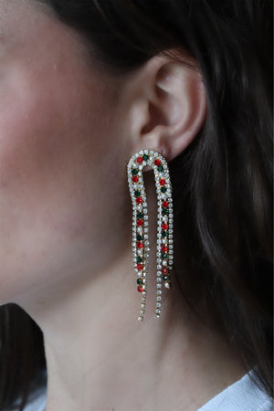 MRS. CLAUS CLASSY EARRINGS- RED/GREEN