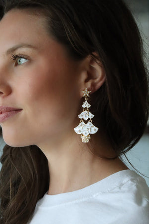 CAMMIE'S CHRISTMAS TREE EARRINGS- WHITE