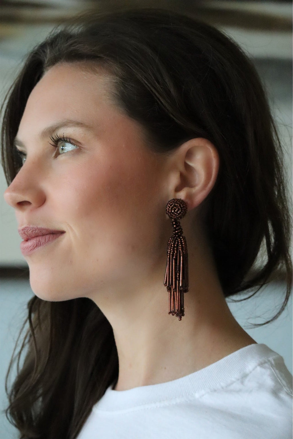 TALYN'S TASSEL EARRINGS - BROWN