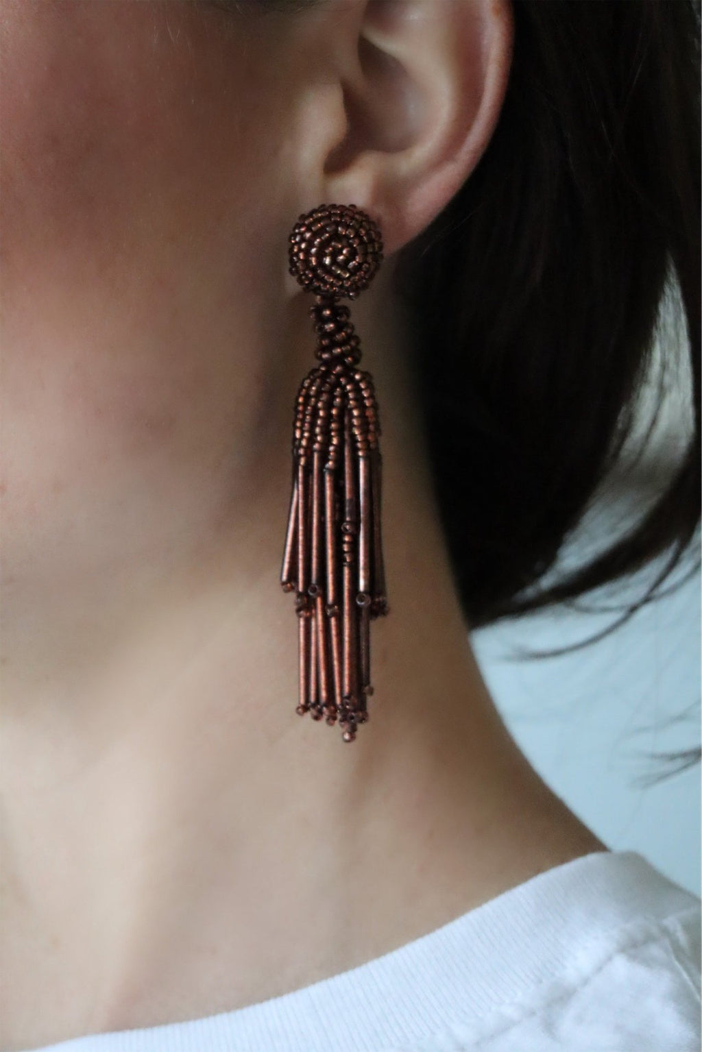 TALYN'S TASSEL EARRINGS - BROWN