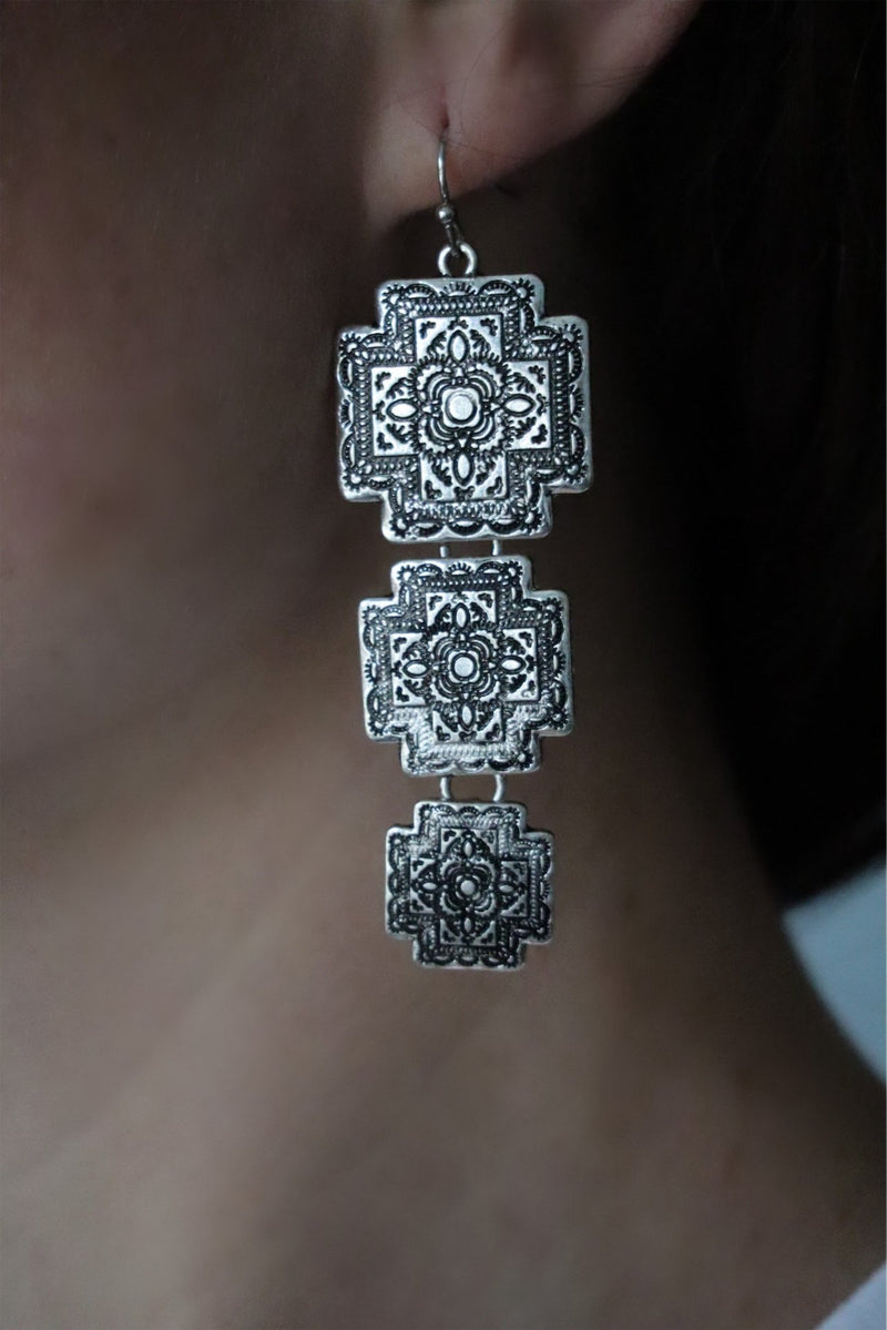 REBECCA'S WESTERN EARRINGS -  SILVER