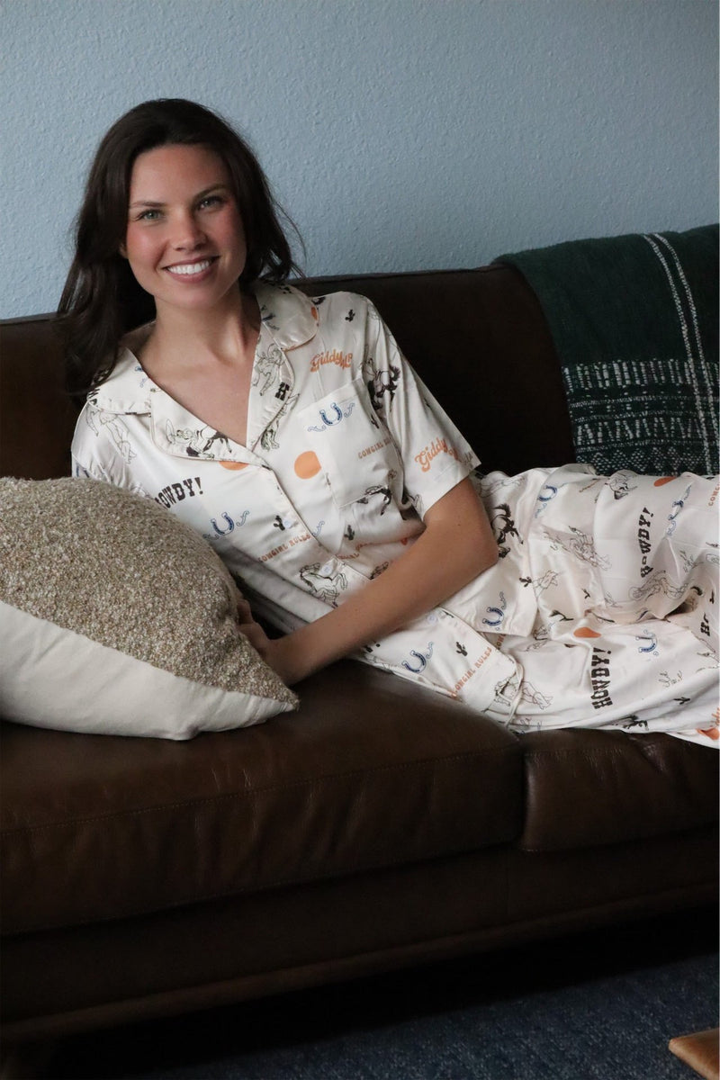 GRETA'S GIDDY UP PAJAMA SET - CREAM