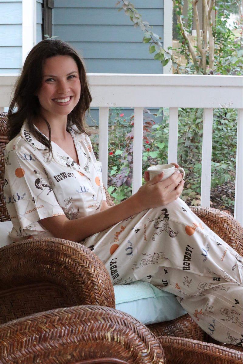 GRETA'S GIDDY UP PAJAMA SET - CREAM