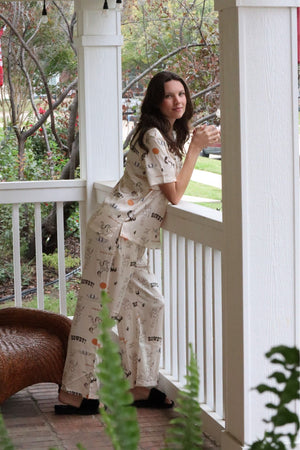 GRETA'S GIDDY UP PAJAMA SET - CREAM