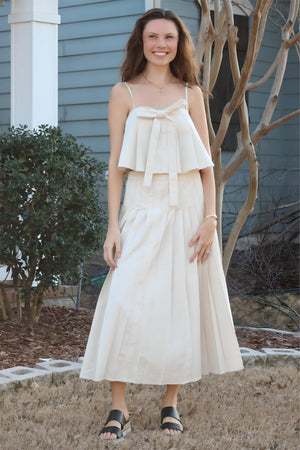 PAMELA'S PLEATED SET - LINEN