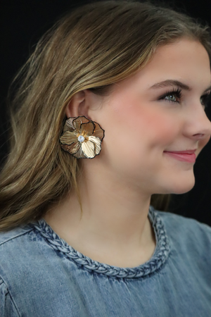 KATIE'S FLORAL 3D EARRINGS - MULTI
