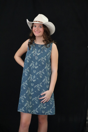 FAYE'S FLORAL DENIM DRESS – DENIM