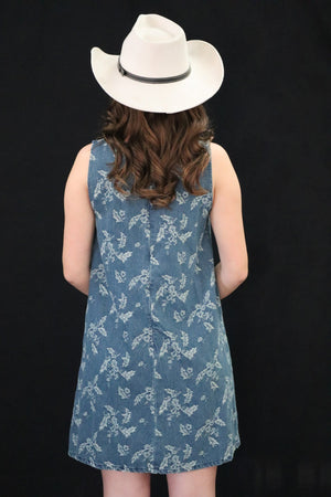 FAYE'S FLORAL DENIM DRESS – DENIM