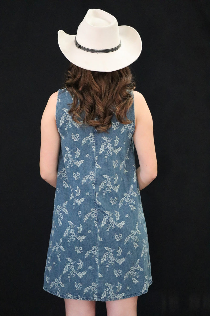FAYE'S FLORAL DENIM DRESS – DENIM