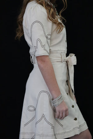 TAY'S TWILL COWGIRL DRESS – CREAM DENIM