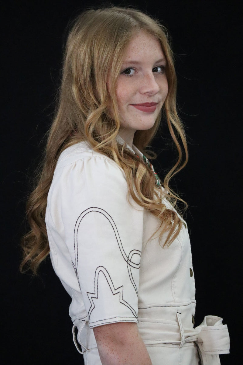 TAY'S TWILL COWGIRL DRESS – CREAM DENIM