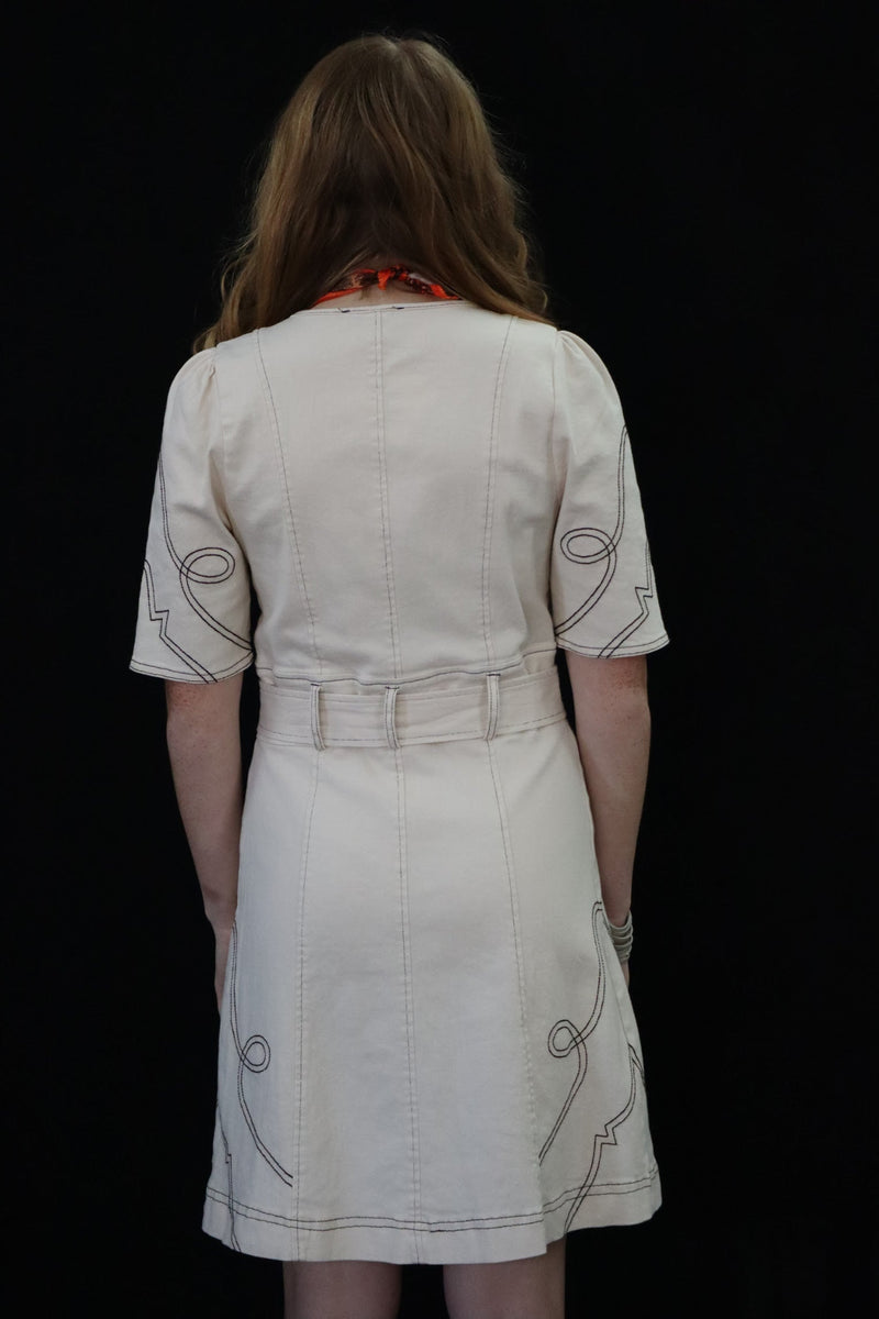 TAY'S TWILL COWGIRL DRESS – CREAM DENIM