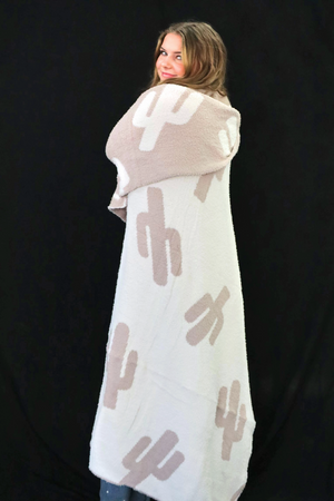 CAIRO'S CACTUS BLANKET - SAND / CREAM