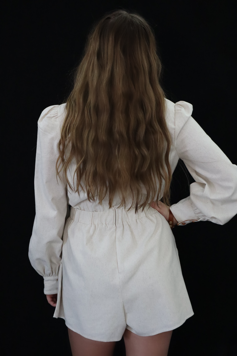 TIFF'S TIE ROMPER - LINEN