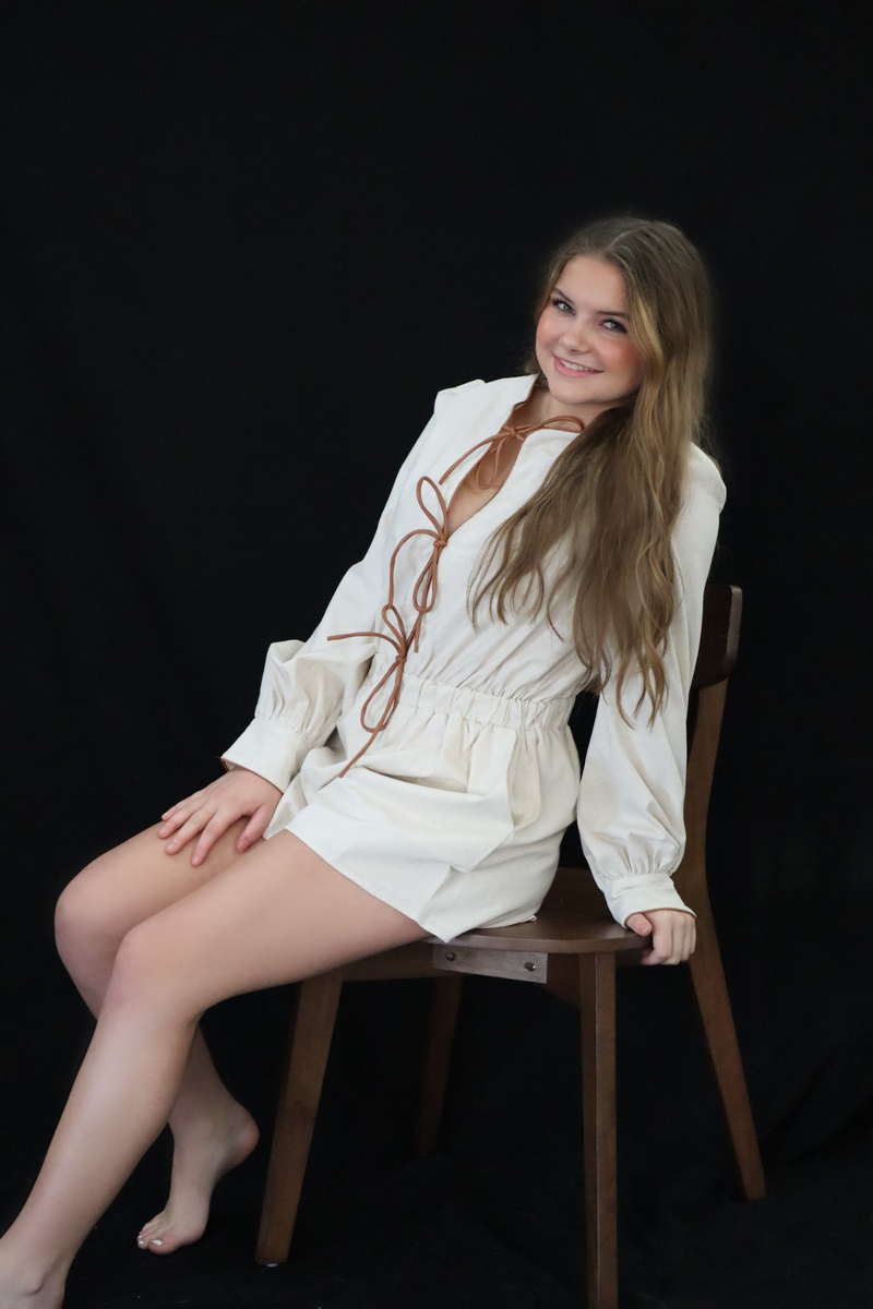 TIFF'S TIE ROMPER - LINEN