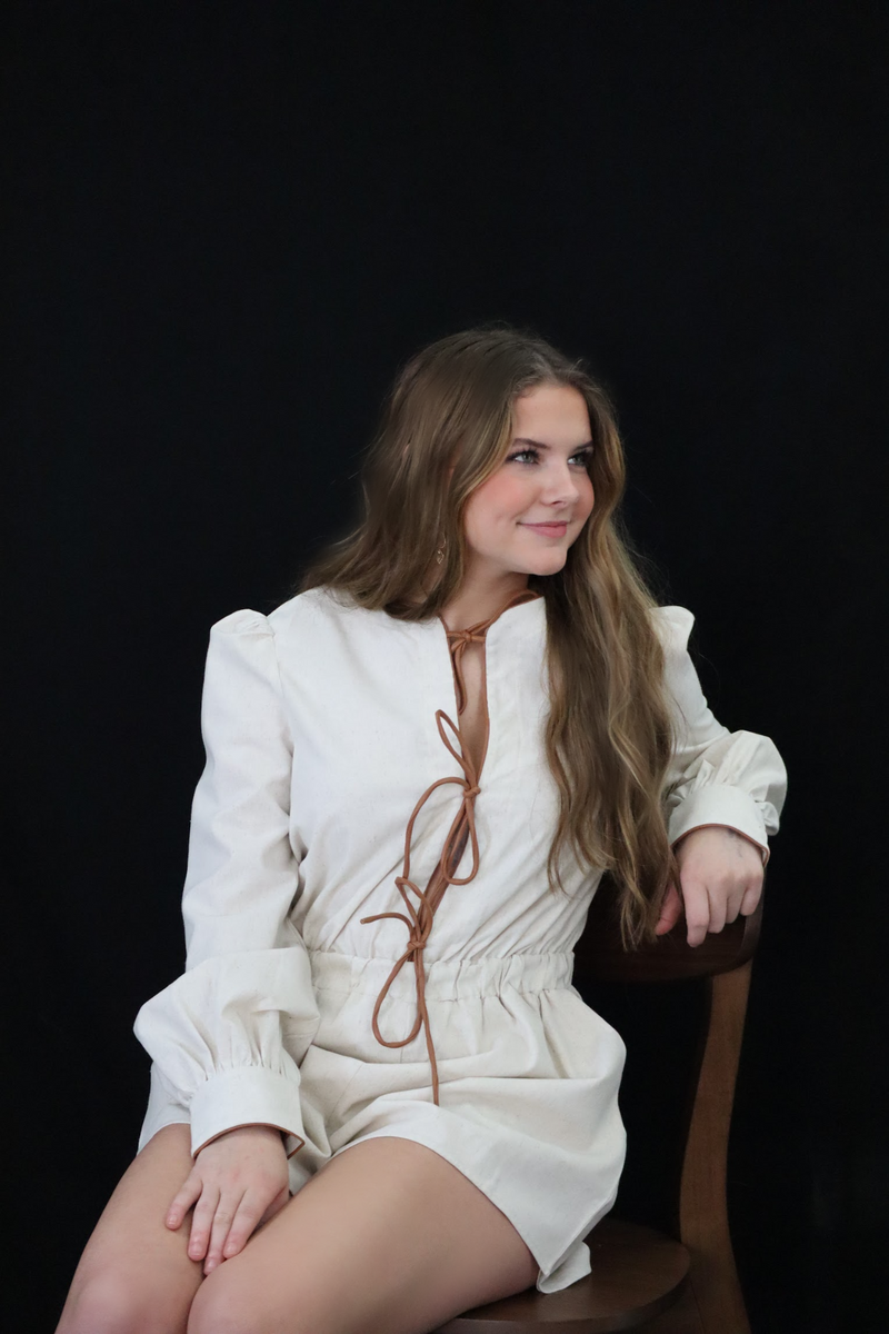 TIFF'S TIE ROMPER - LINEN