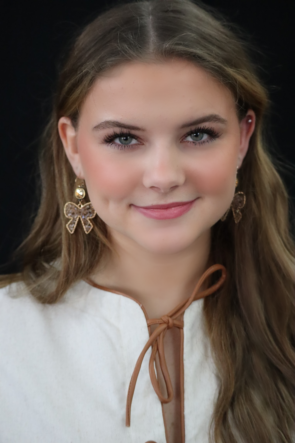 DEB'S BOW BEADED EARRINGS - ROSE