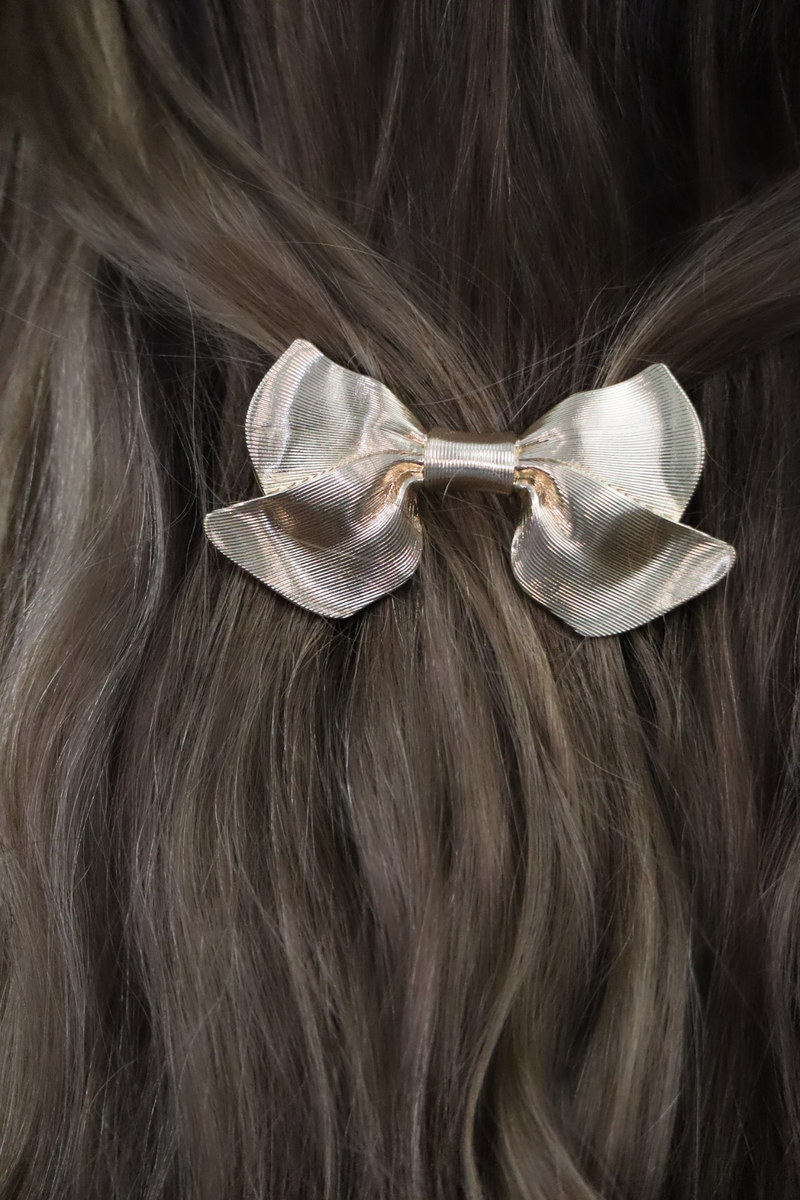 BLAIR'S BOW HAIR BARRETTE - GOLD