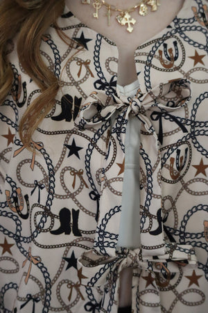 TWYLA'S WESTERN TIE VEST - TAN