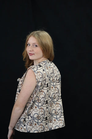 TWYLA'S WESTERN TIE VEST - TAN