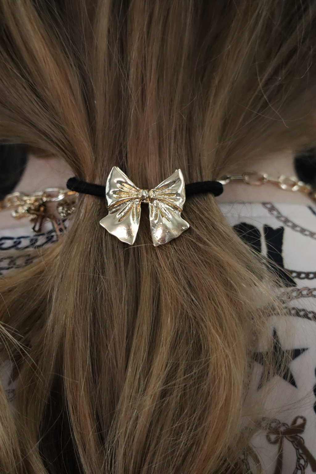 BELLA'S BOW HAIR TIE - GOLD