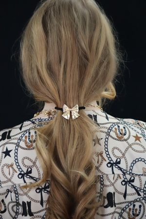 BELLA'S BOW HAIR TIE - GOLD