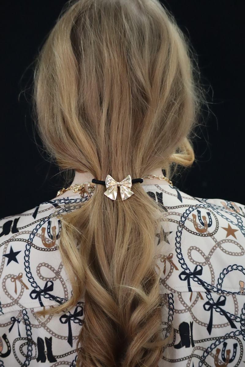 BELLA'S BOW HAIR TIE - GOLD