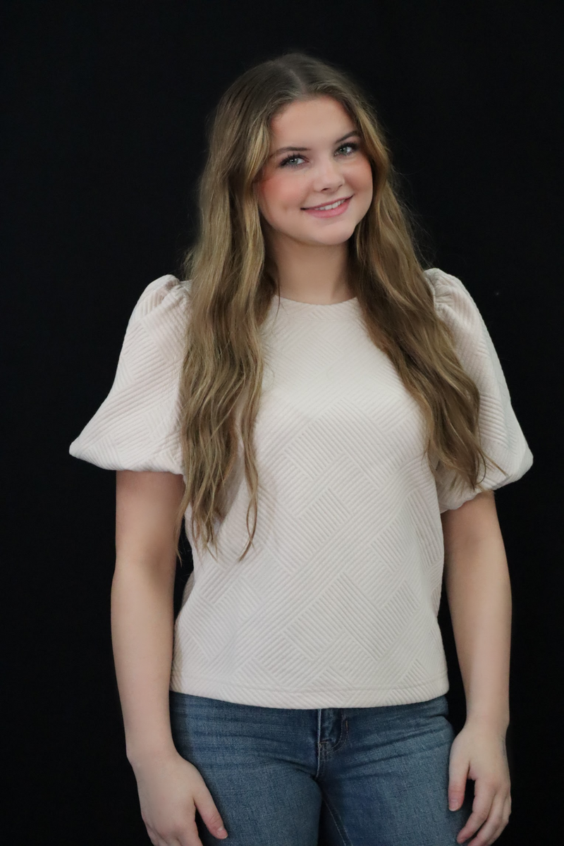 MEGAN'S IT GIRL PUFF TOP - CREAM