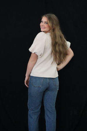 MEGAN'S IT GIRL PUFF TOP - CREAM