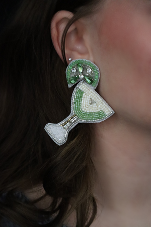 MARGIE'S MARG BEADED EARRINGS - LIME