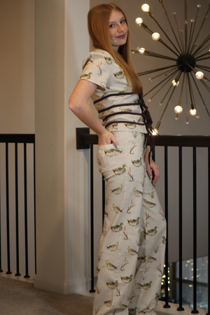 MARLA'S MALLARD WIDE-LEG PANTS - CREAM