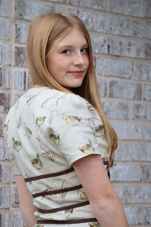 MARLA'S MALLARD LACE-UP TOP - CREAM