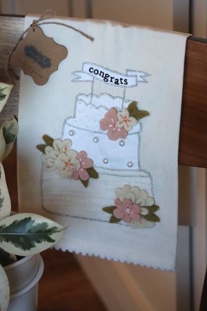WINTER'S WEDDING TEA TOWEL - WHITE