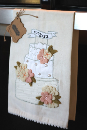 WINTER'S WEDDING TEA TOWEL - WHITE