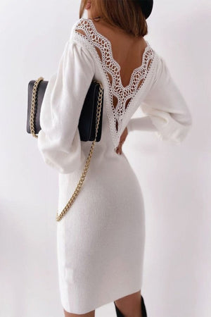 LAYLA'S LACE BACK DRESS - WHITE