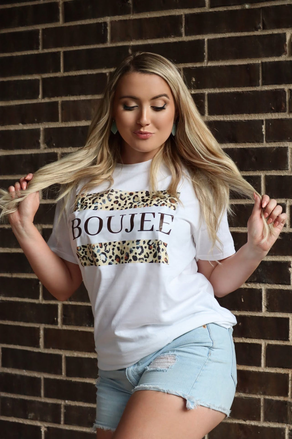 LUCY'S BOUJEE LEOPARD TEE - WHITE