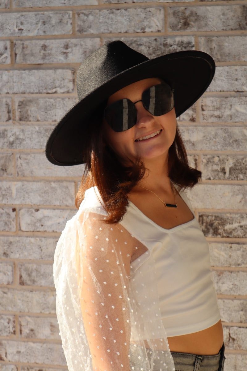 CAMI'S COAL FEDORA HAT - BLACK