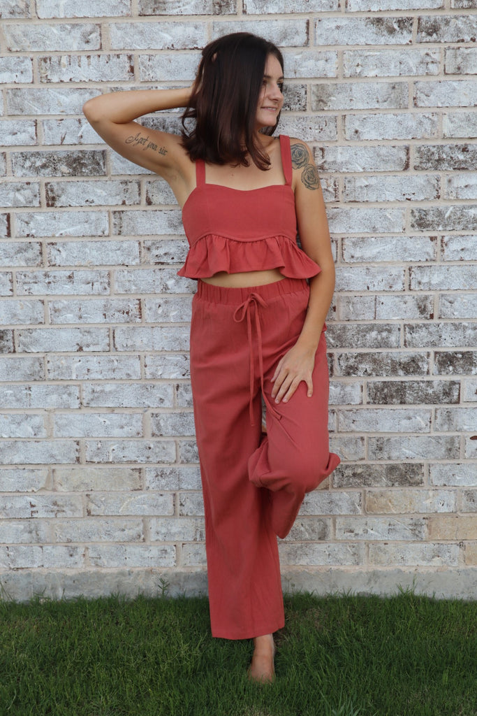 RAE'S RUST-N-RUFFLES SET - RUST