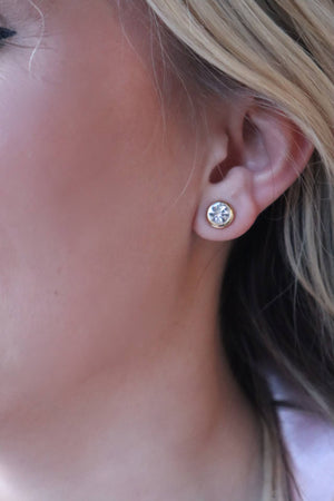 JOY'S JEWELED STUD EARRINGS - CLEAR