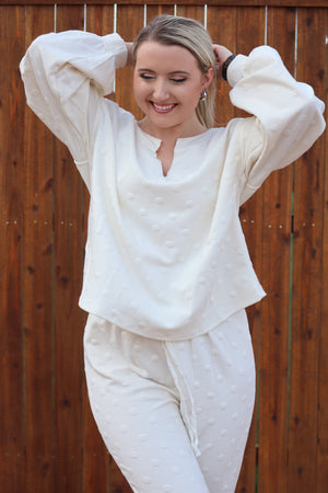 KIM’S COZY DOT PANT - CREAM