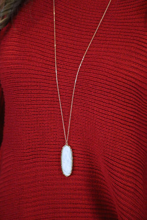 MARGIE’S MARBLED NECKLACE - GOLD/WHITE