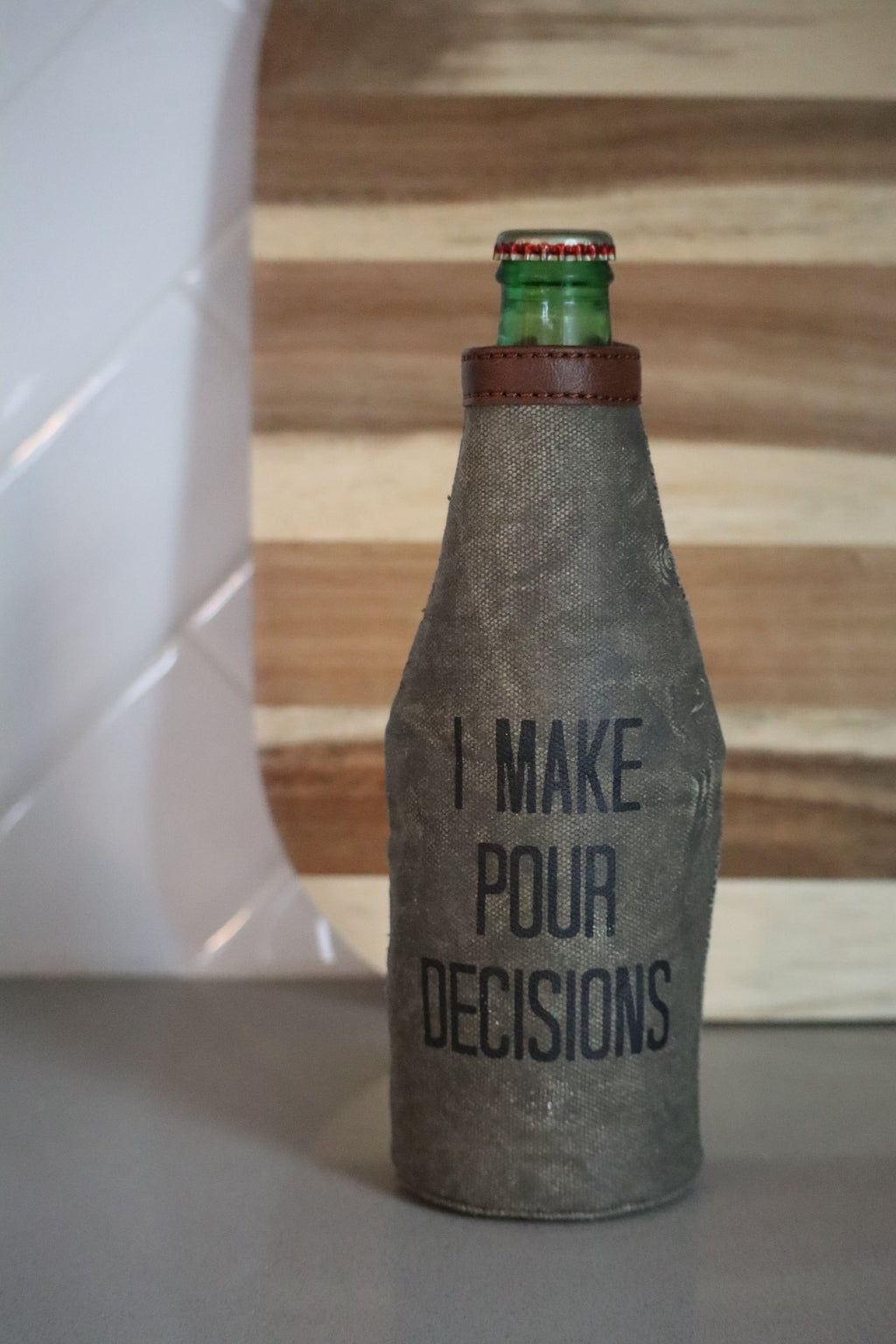 PRESLEY’S POUR DECISIONS BOTTLE COOLER - BROWN