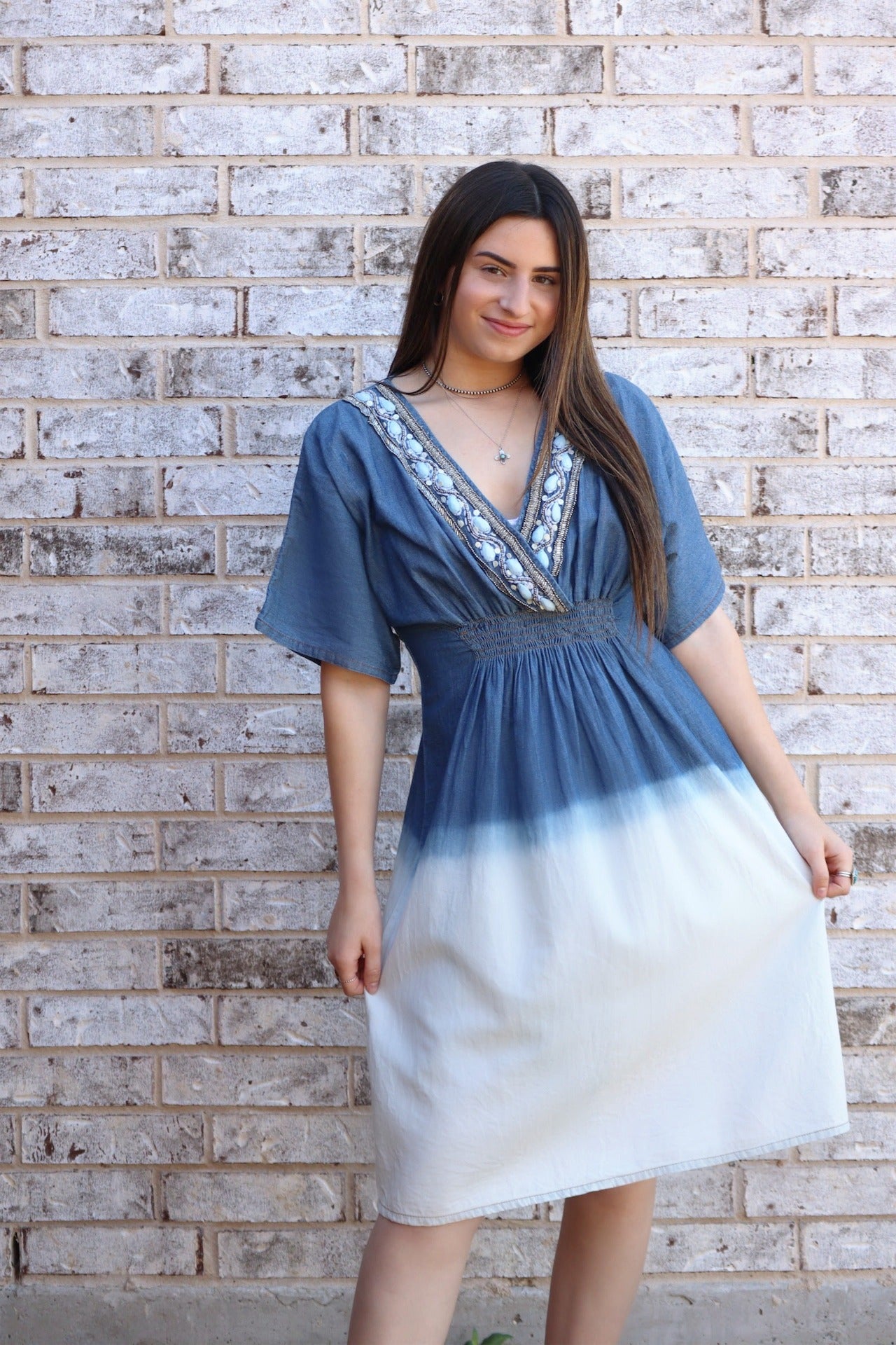 dip dye blue dress Blue Dip Dye Midi Dress by Derek Lam 10 Crosby x RTR